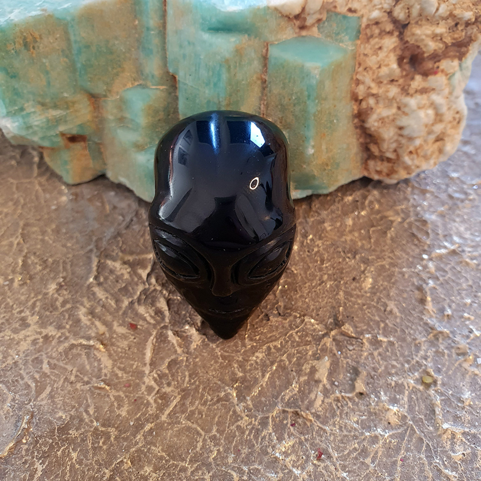 Crystal Alien Tim - Black Obsidian