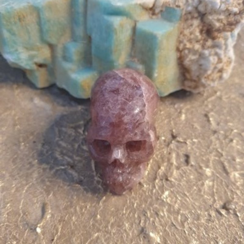 Cyrstal Skull Nance - Strawberry Quartz