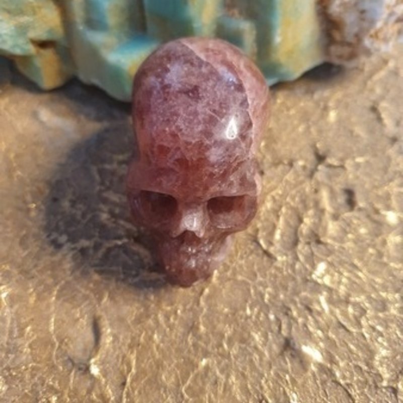 Cyrstal Skull Nance - Strawberry Quartz