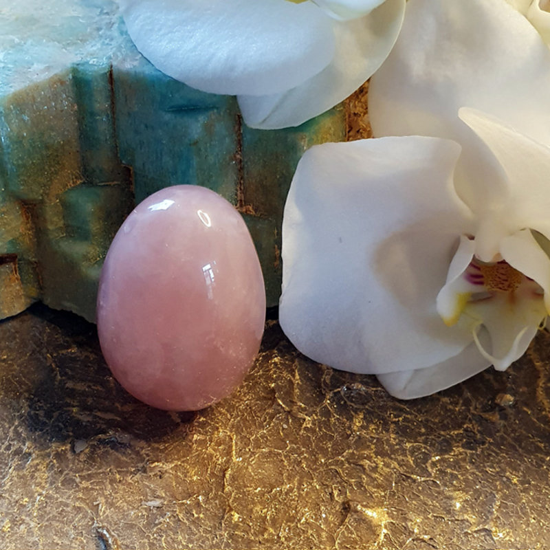 Combideal Rose Quartz Yoni egg + Aleyna Rose Quartz Wand