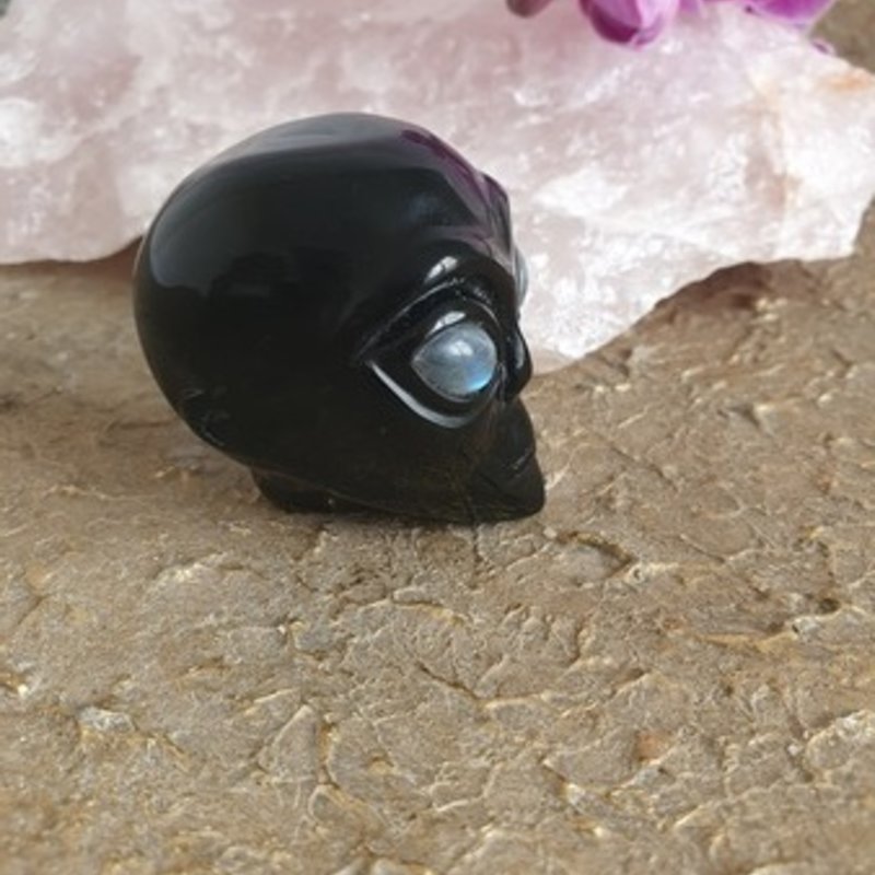 Crystal Alien Faya - Onyx  labradonite eyes