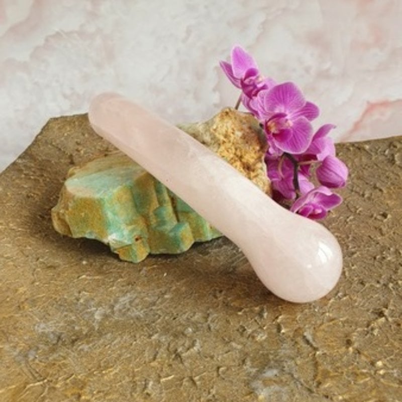 Magdalene Rose Quarts Yoni Wand Bulbous Curve