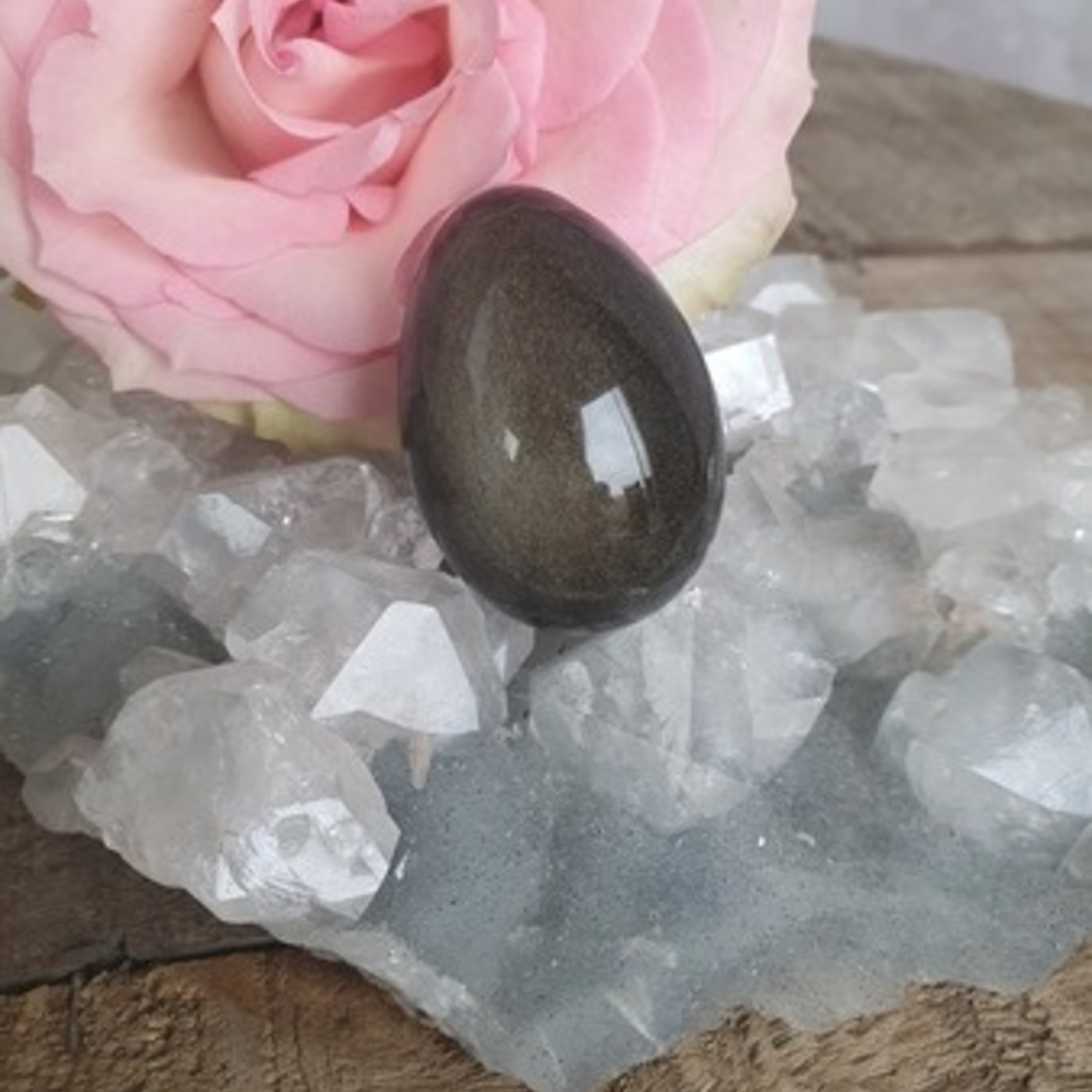 Golden Sheen Obsidian Yoni Egg