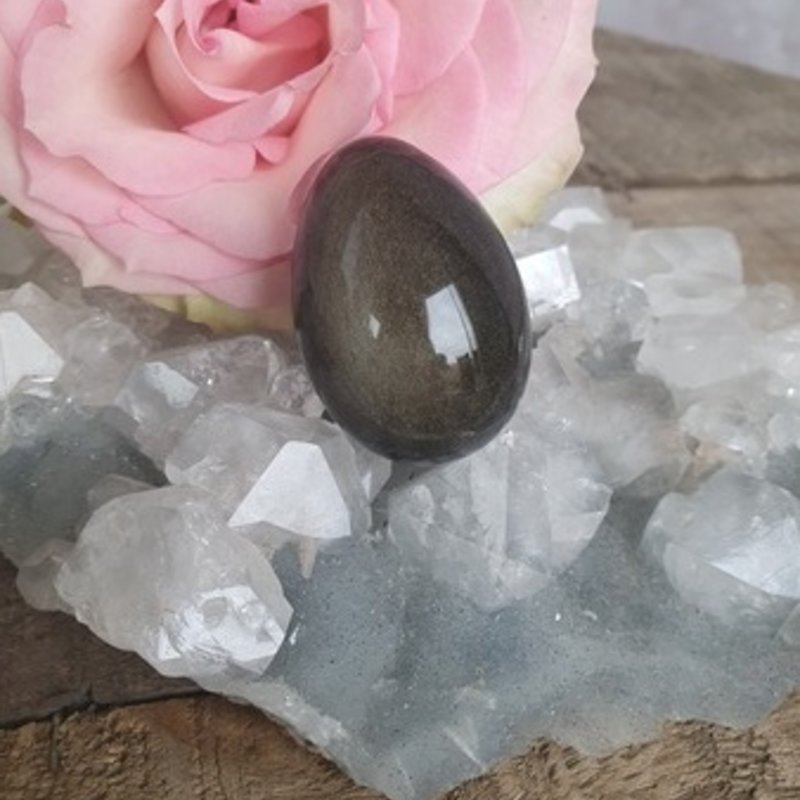 Golden Sheen Obsidian Yoni Egg