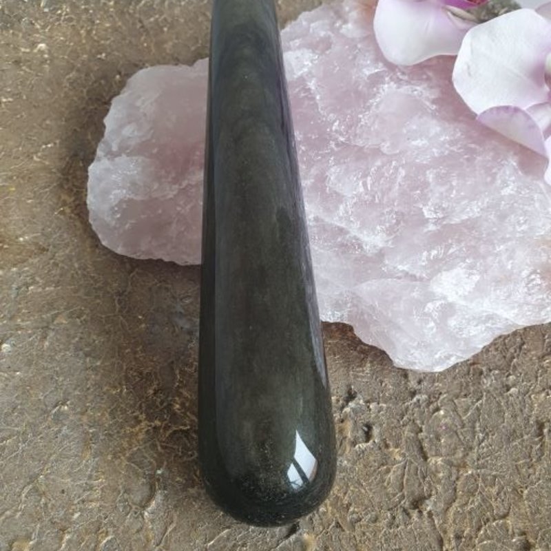 Aleiah - Golden Sheen Obsidian Yoni Wand