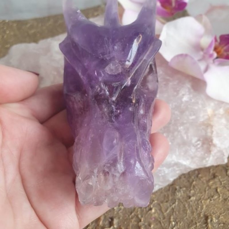 Mehit - Amethist Clear Crystal Dragon