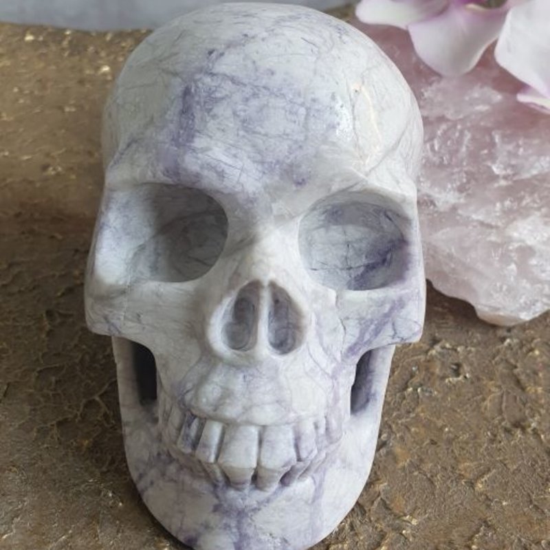 Hecate - Lepidolite Crystal Skull