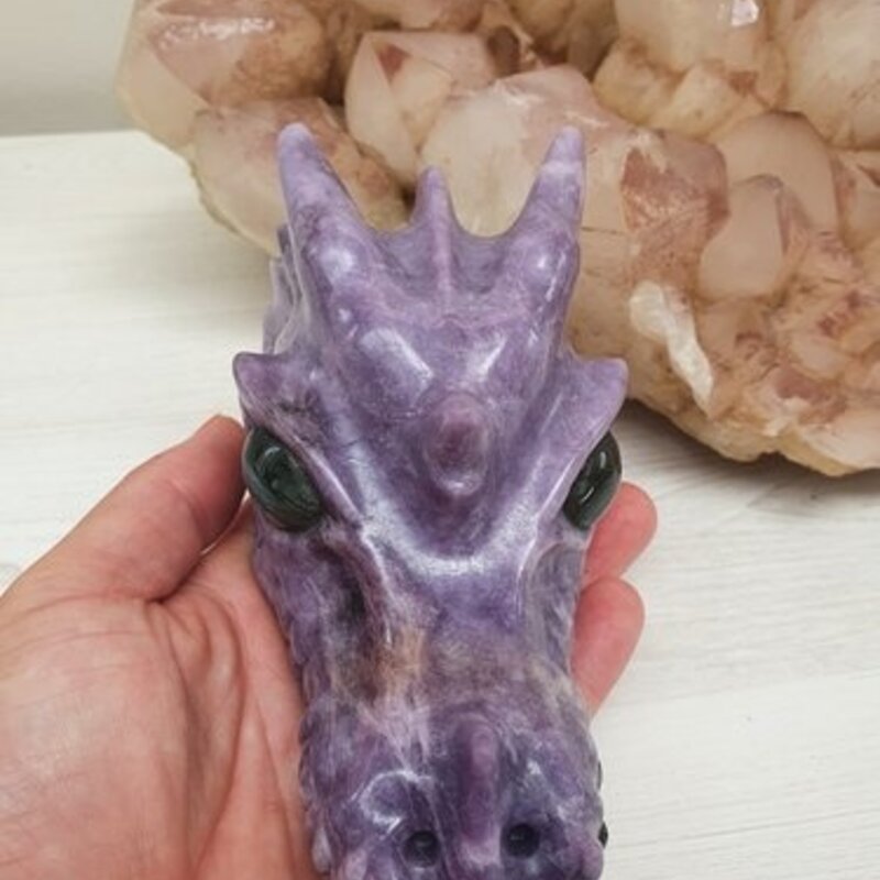 Shey - Lepidolite Dragon with labradorite eyes