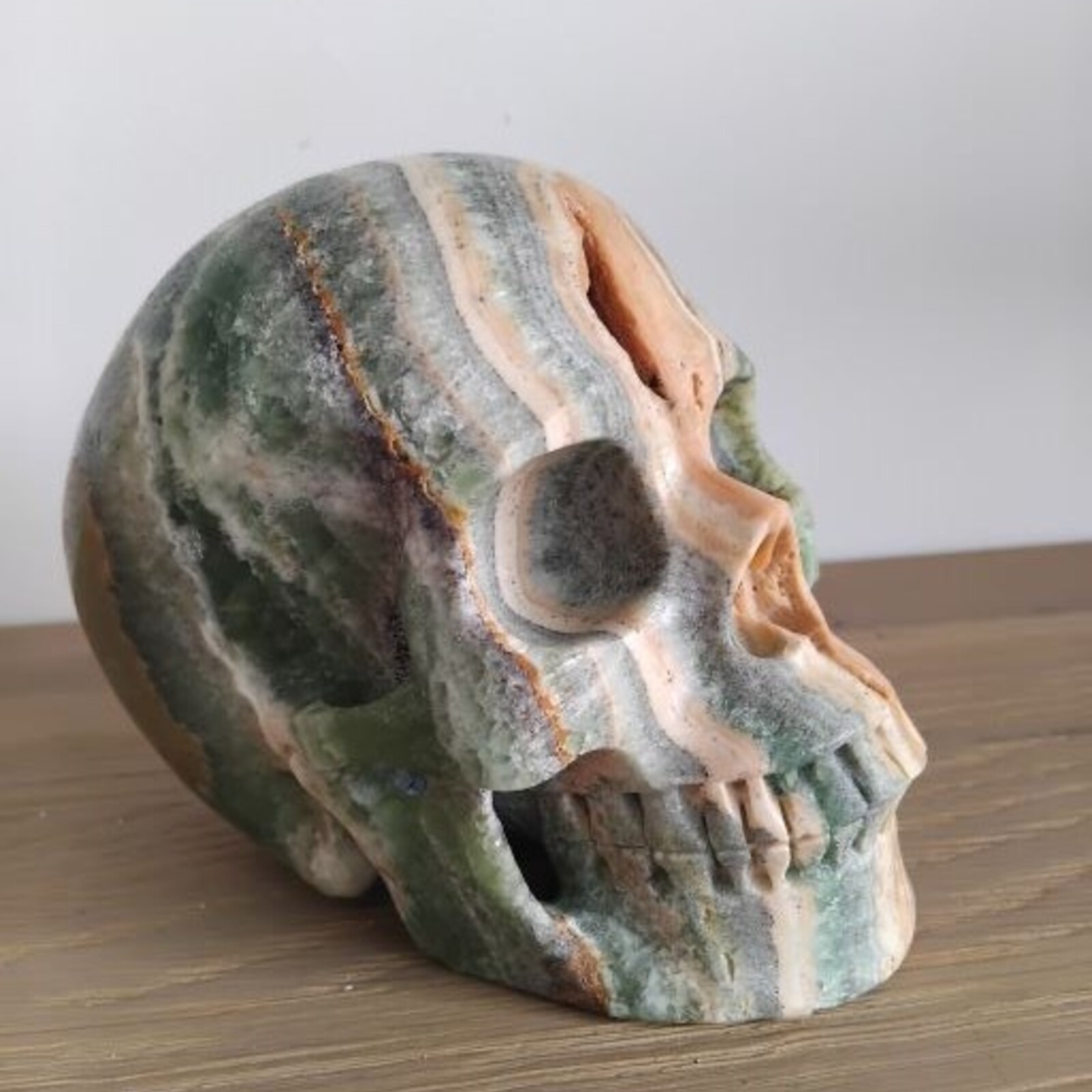 Zor - Kiwi Calcite Crystal Skull