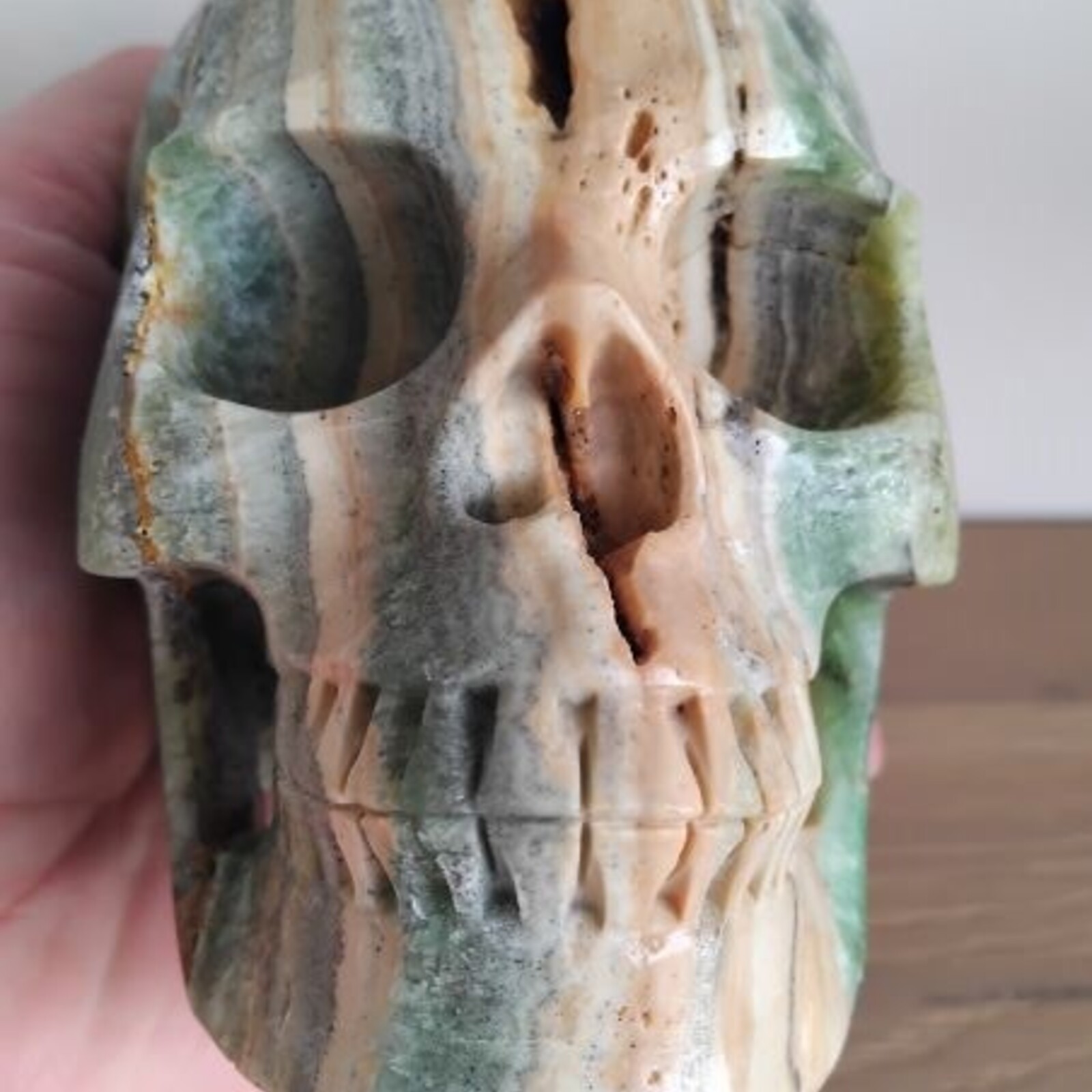 Zor - Kiwi Calcite Crystal Skull