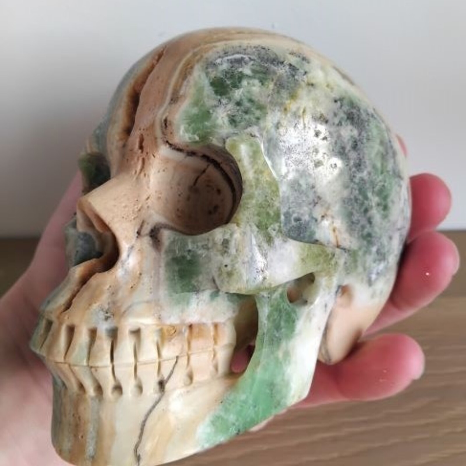 Zor - Kiwi Calcite Crystal Skull