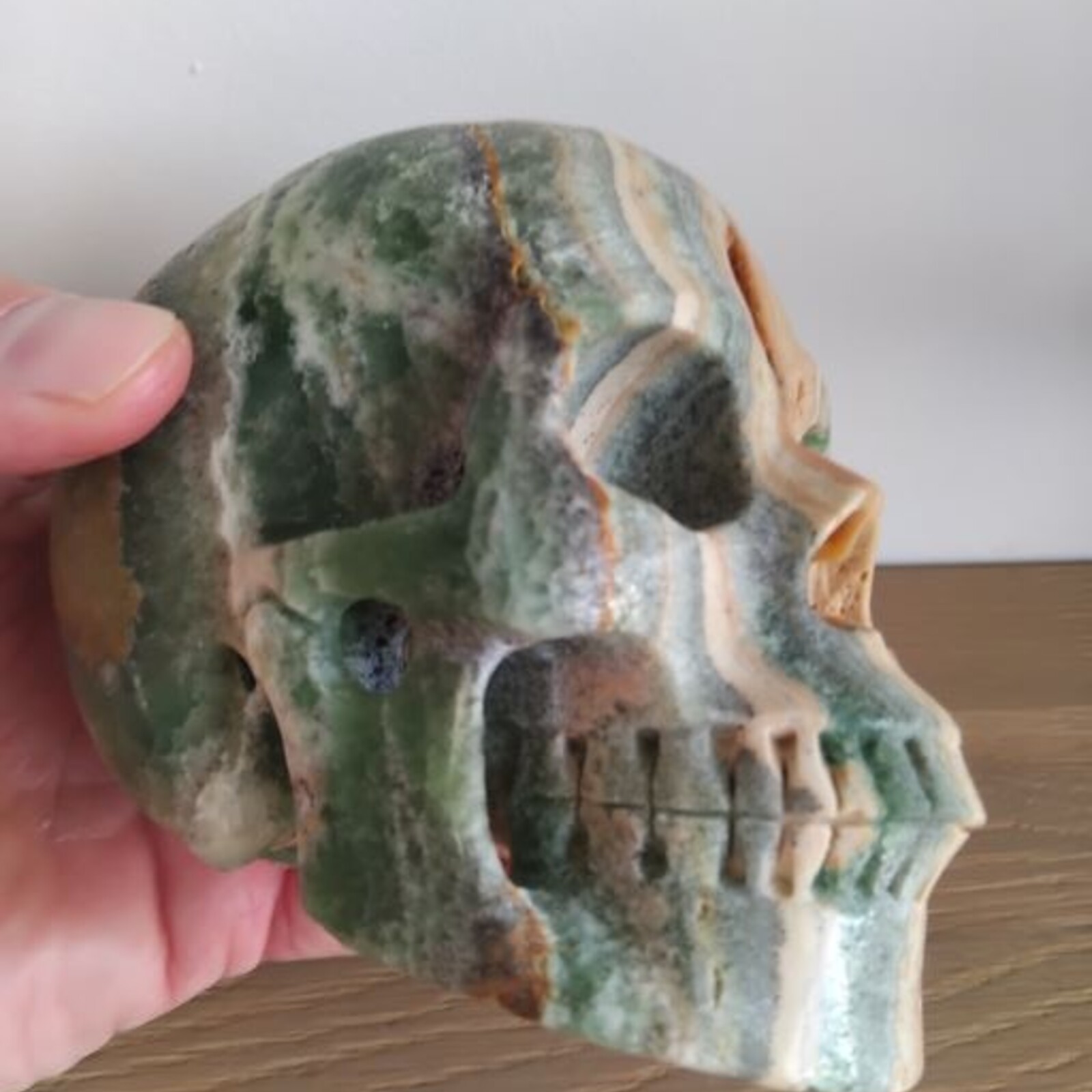 Zor - Kiwi Calcite Crystal Skull