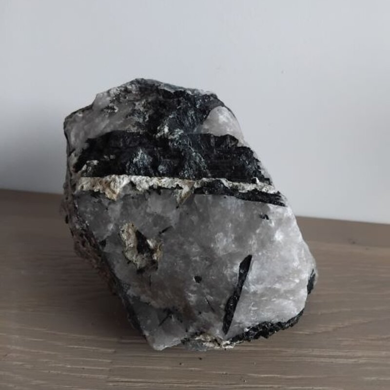 Black Tourmaline with Rock Crystal