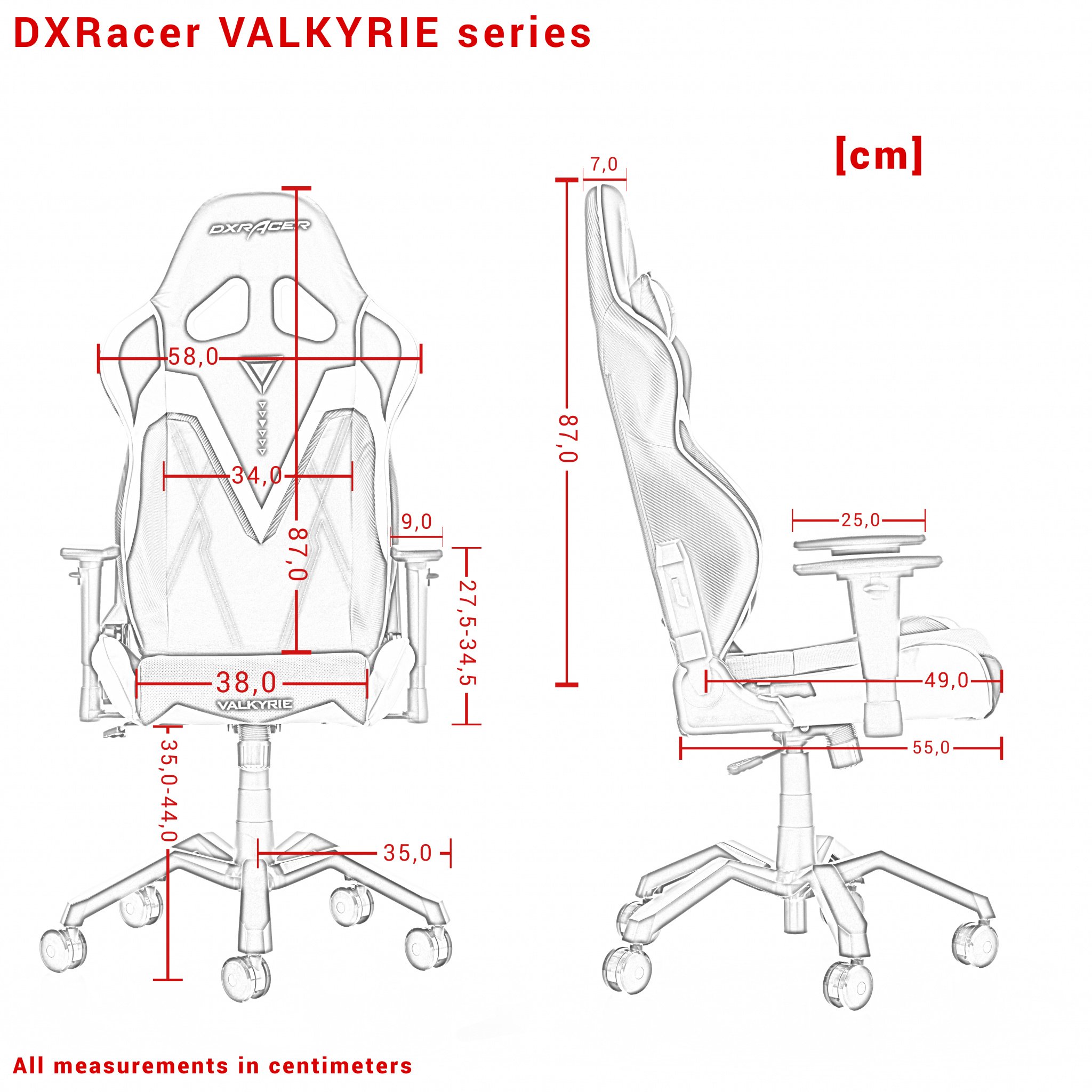 DXRacer VALKYRIE Gaming stoel Zwart/Rood - Uw Game Specialist