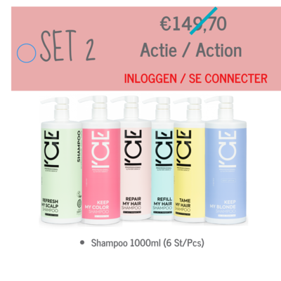 ICE-Professional SET 2 - Shampooing 1000ml (6 St/Pcs)