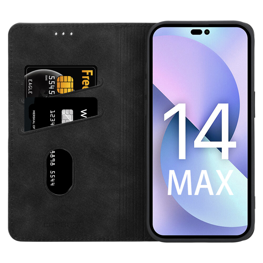 Coverzs Hoesje geschikt voor iPhone 14 Plus hoesje bundel - Luxe bookcase en transparant case - 2 hoogwaardige hoesjes voor Hoesje geschikt voor iPhone 14 Plus - Bundel van Zwart en Transparant hoesje