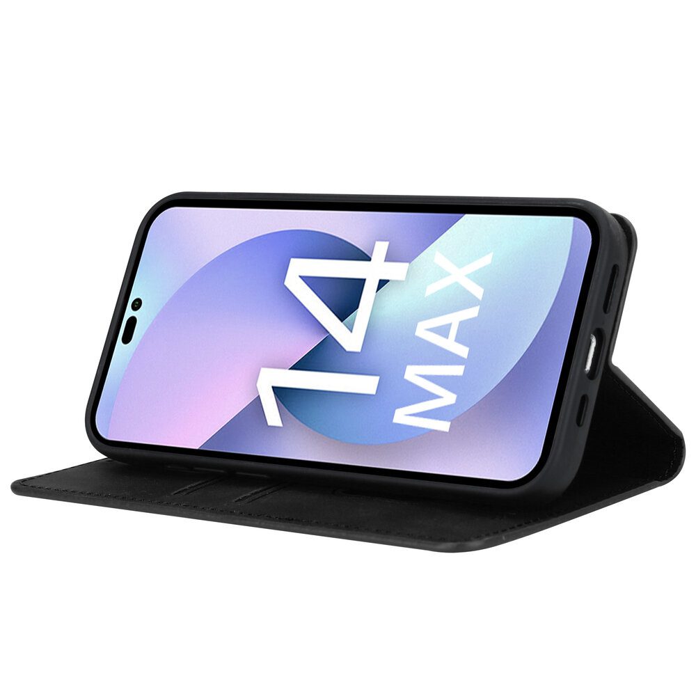 Coverzs Hoesje geschikt voor iPhone 14 Plus hoesje bundel - Luxe bookcase en transparant case - 2 hoogwaardige hoesjes voor Hoesje geschikt voor iPhone 14 Plus - Bundel van Zwart en Transparant hoesje