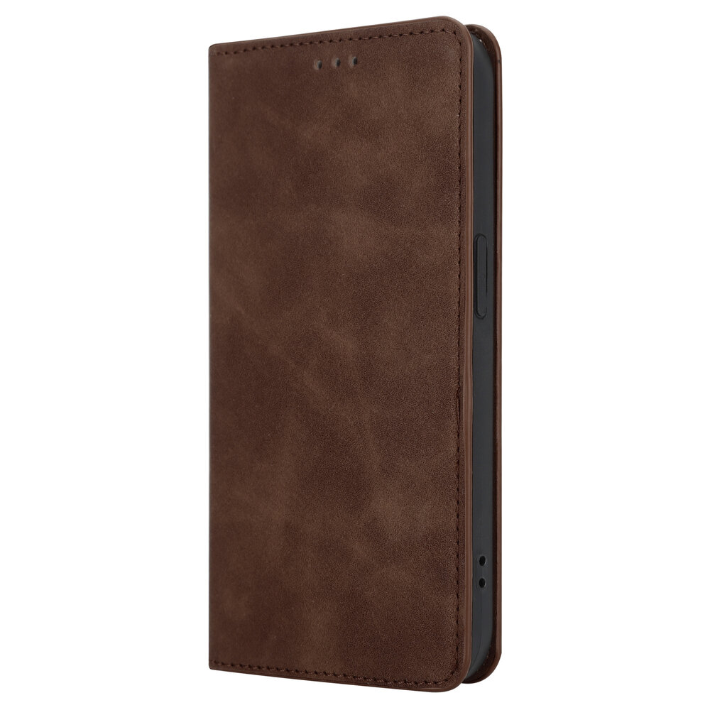 Coverzs Hoesje geschikt voor iPhone 14 Plus hoesje bundel - Luxe bookcase en transparant case - 2 hoogwaardige hoesjes voor Hoesje geschikt voor iPhone 14 Plus - Bundel van Donkerbruin en Transparant hoesje