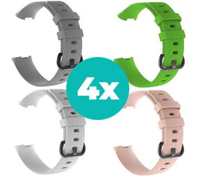 Strap-it Grijs - Wit - Lichtroze - Groen Charge 4 / 3 bundel - Maat S/M