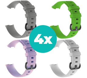 Strap-it Grijs - Lila - Wit - Groen Charge 4 / 3 bundel - Maat S/M