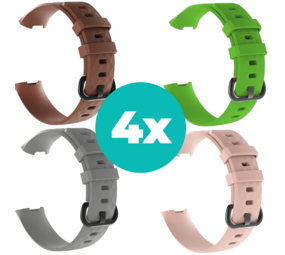 Strap-it Bruin - Grijs - Lichtroze - Groen Charge 4 / 3 bundel - Maat S/M