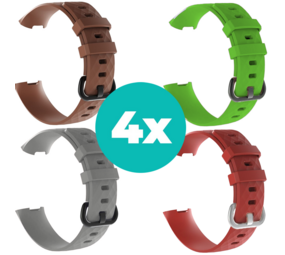 Strap-it Bruin - Grijs - Rood - Groen Charge 4 / 3 bundel - Maat S/M