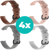 Strap-it Bruin - Grijs - Wit - Lichtroze Charge 4 / 3 bundel - Maat S/M