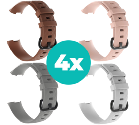 Strap-it Bruin - Grijs - Wit - Lichtroze Charge 4 / 3 bundel - Maat S/M