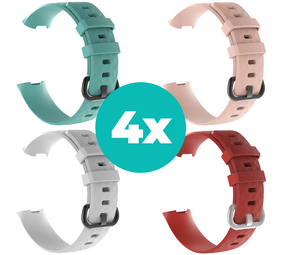 Strap-it Aqua - Wit - Rood - Lichtroze Charge 4 / 3 bundel - Maat S/M