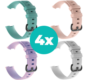 Strap-it Aqua - Lila - Wit - Lichtroze Charge 4 / 3 bundel - Maat S/M