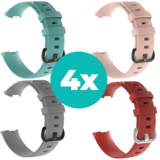 Strap-it Aqua - Grijs - Rood - Lichtroze Charge 4 / 3 bundel - Maat S/M