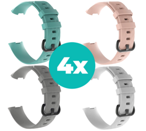 Strap-it Aqua - Grijs - Wit - Lichtroze Charge 4 / 3 bundel - Maat S/M