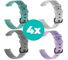 Strap-it Aqua - Grijs - Lila - Wit Charge 4 / 3 bundel - Maat S/M