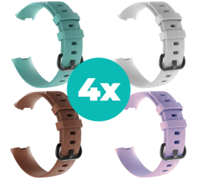 Strap-it Aqua - Bruin - Lila - Wit Charge 4 / 3 bundel - Maat S/M