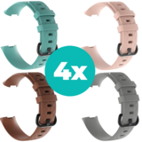 Strap-it Aqua - Bruin - Grijs - Lichtroze Charge 4 / 3 bundel - Maat S/M