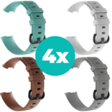 Strap-it Aqua - Bruin - Grijs - Wit Charge 4 / 3 bundel - Maat S/M