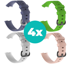 Strap-it Grijsblauw - Wit - Lichtroze - Groen Charge 4 / 3 bundel - Maat S/M