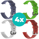 Strap-it Grijsblauw - Wit - Rood - Groen Charge 4 / 3 bundel - Maat S/M