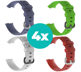 Strap-it Grijsblauw - Wit - Rood - Groen Charge 4 / 3 bundel - Maat S/M