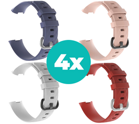 Strap-it Grijsblauw - Wit - Rood - Lichtroze Charge 4 / 3 bundel - Maat S/M