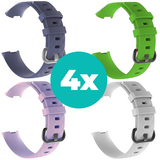 Strap-it Grijsblauw - Lila - Wit - Groen Charge 4 / 3 bundel - Maat S/M