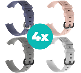 Strap-it Grijsblauw - Grijs - Wit - Lichtroze Charge 4 / 3 bundel - Maat S/M