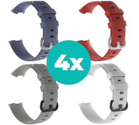 Strap-it Grijsblauw - Grijs - Wit - Rood Charge 4 / 3 bundel - Maat S/M