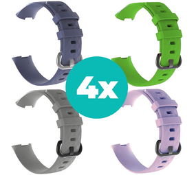 Strap-it Grijsblauw - Grijs - Lila - Groen Charge 4 / 3 bundel - Maat S/M