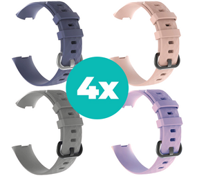 Strap-it Grijsblauw - Grijs - Lila - Lichtroze Charge 4 / 3 bundel - Maat S/M