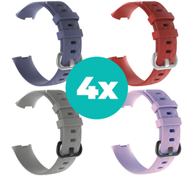 Strap-it Grijsblauw - Grijs - Lila - Rood Charge 4 / 3 bundel - Maat S/M