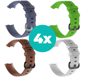 Strap-it Grijsblauw - Bruin - Wit - Groen Charge 4 / 3 bundel - Maat S/M