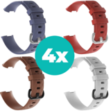 Strap-it Grijsblauw - Bruin - Wit - Rood Charge 4 / 3 bundel - Maat S/M