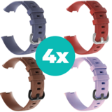 Strap-it Grijsblauw - Bruin - Lila - Rood Charge 4 / 3 bundel - Maat S/M