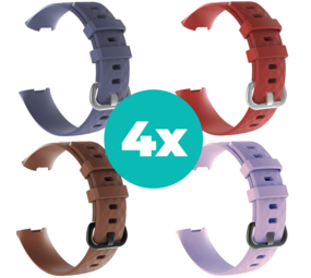 Strap-it Grijsblauw - Bruin - Lila - Rood Charge 4 / 3 bundel - Maat S/M